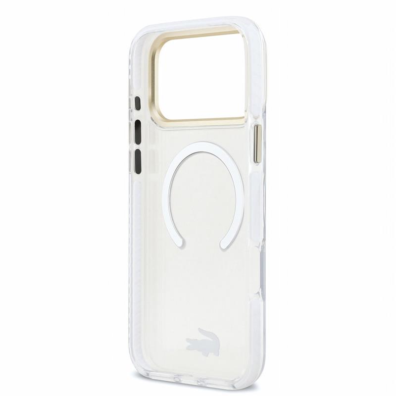 Lacoste PC/TPU Frosted Finish Gold Logo MagSafe kryt iPhone 18 Pro Max priehľadný 