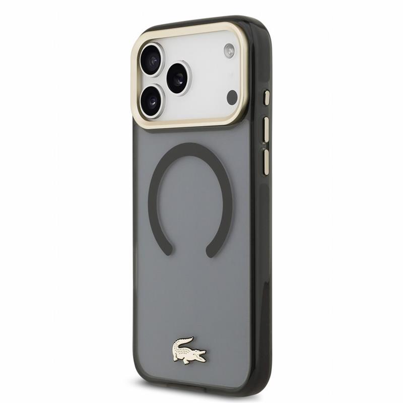 Lacoste PC/TPU Frosted Finish Gold Logo MagSafe kryt iPhone 18 Pro Max čierny 
