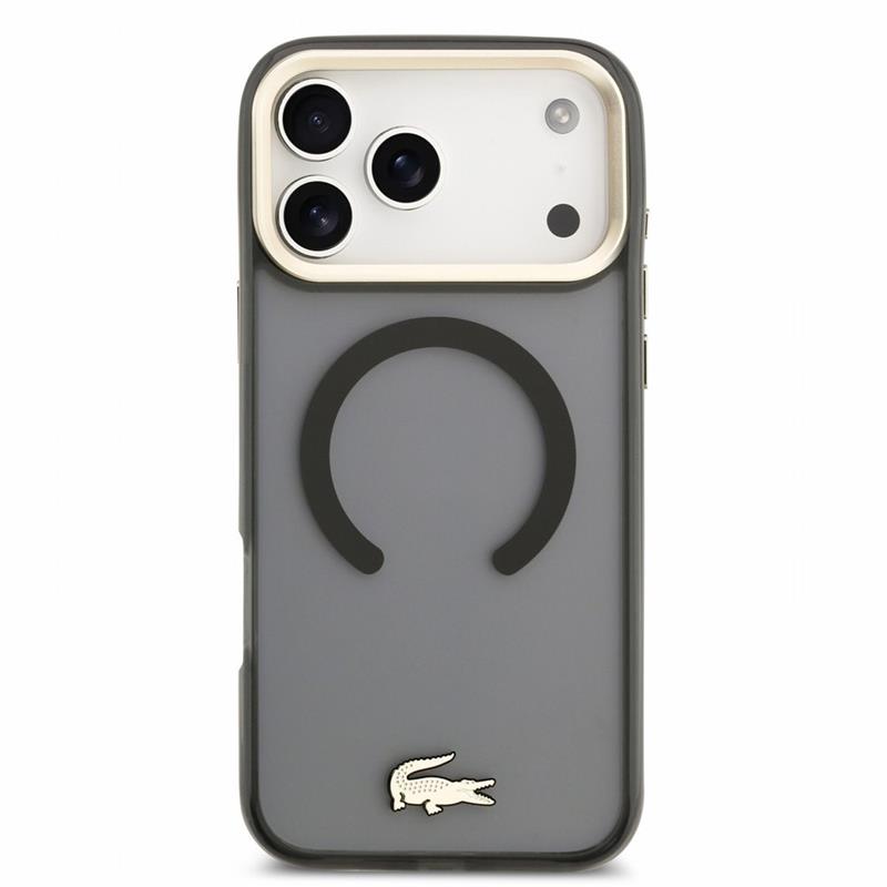 Lacoste PC/TPU Frosted Finish Gold Logo MagSafe kryt iPhone 18 Pro Max čierny 