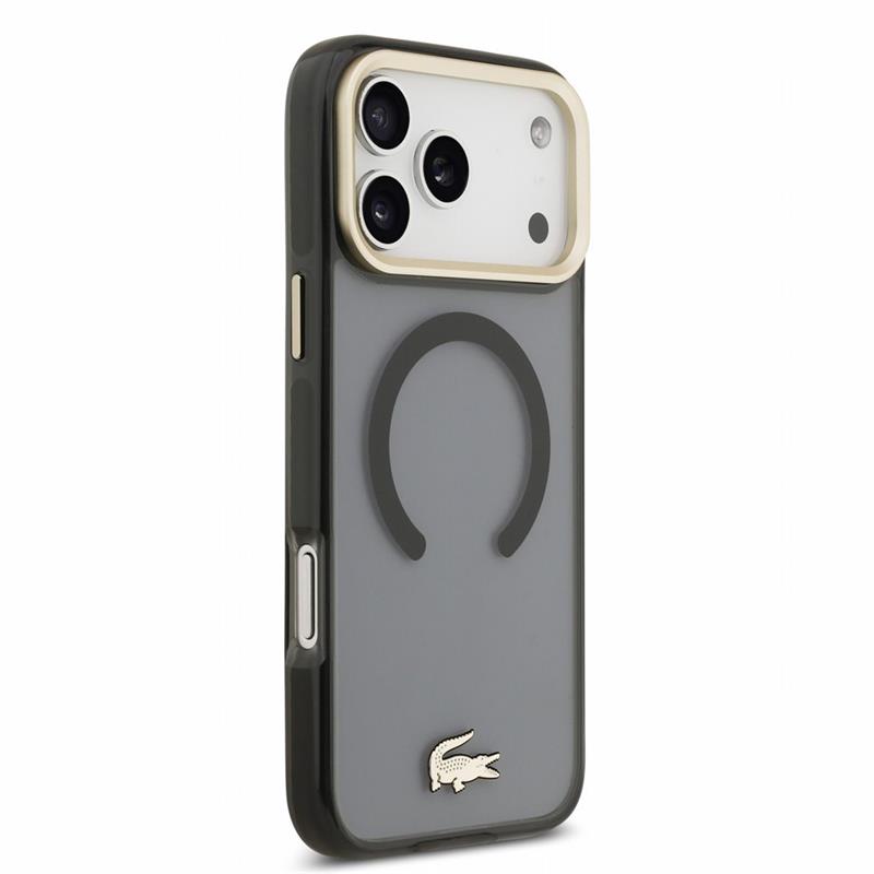 Lacoste PC/TPU Frosted Finish Gold Logo MagSafe kryt iPhone 18 Pro Max čierny 