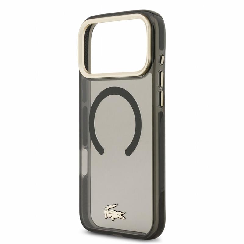 Lacoste PC/TPU Frosted Finish Gold Logo MagSafe kryt iPhone 18 Pro Max čierny 