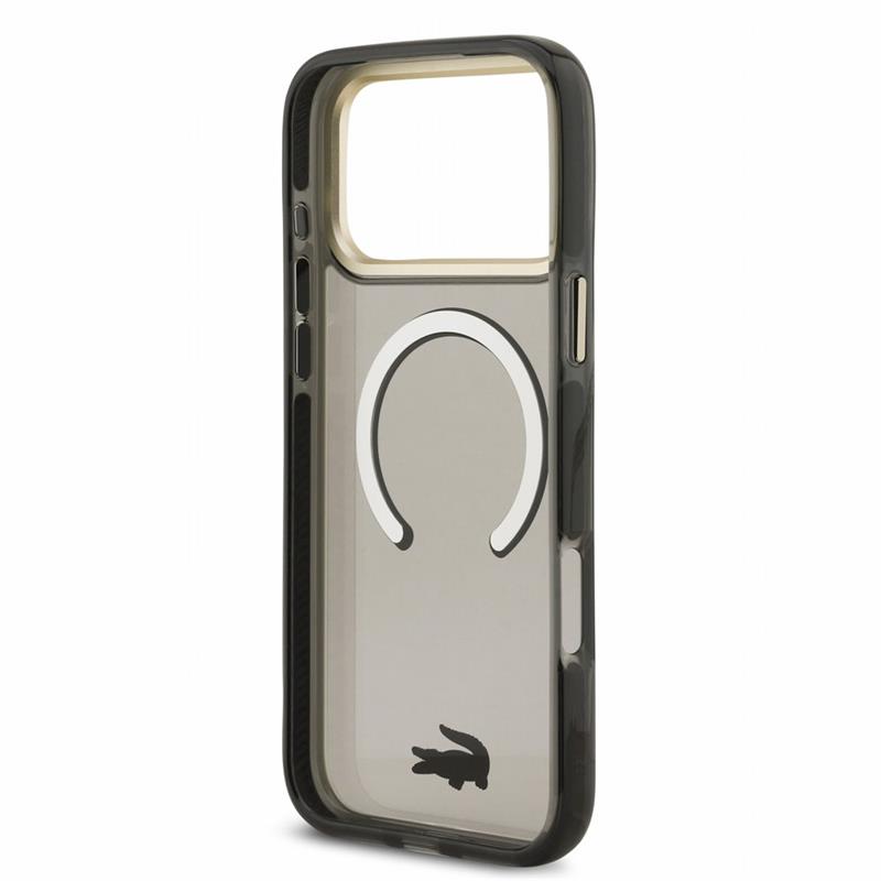 Lacoste PC/TPU Frosted Finish Gold Logo MagSafe kryt iPhone 18 Pro Max čierny 