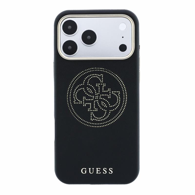 Guess PU Semi Wrap Perforated 4G Logo MagSafe kryt iPhone 18 Pro čierny 