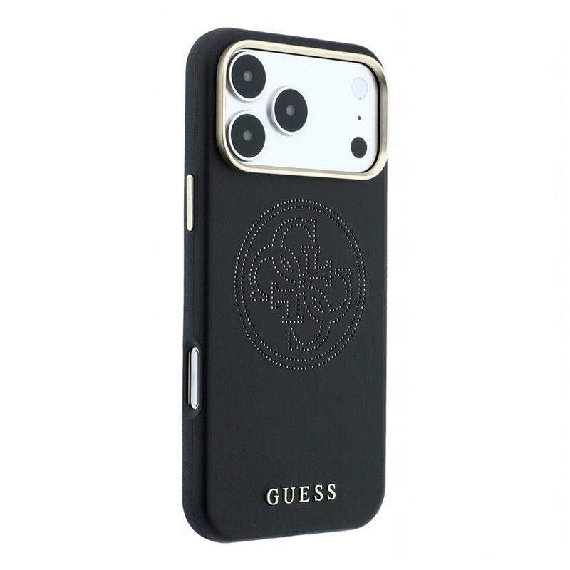 Guess PU Semi Wrap Perforated 4G Logo MagSafe kryt iPhone 18 Pro čierny 