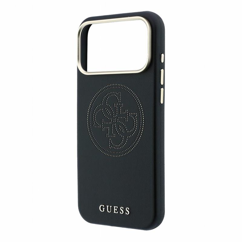 Guess PU Semi Wrap Perforated 4G Logo MagSafe kryt iPhone 18 Pro čierny 