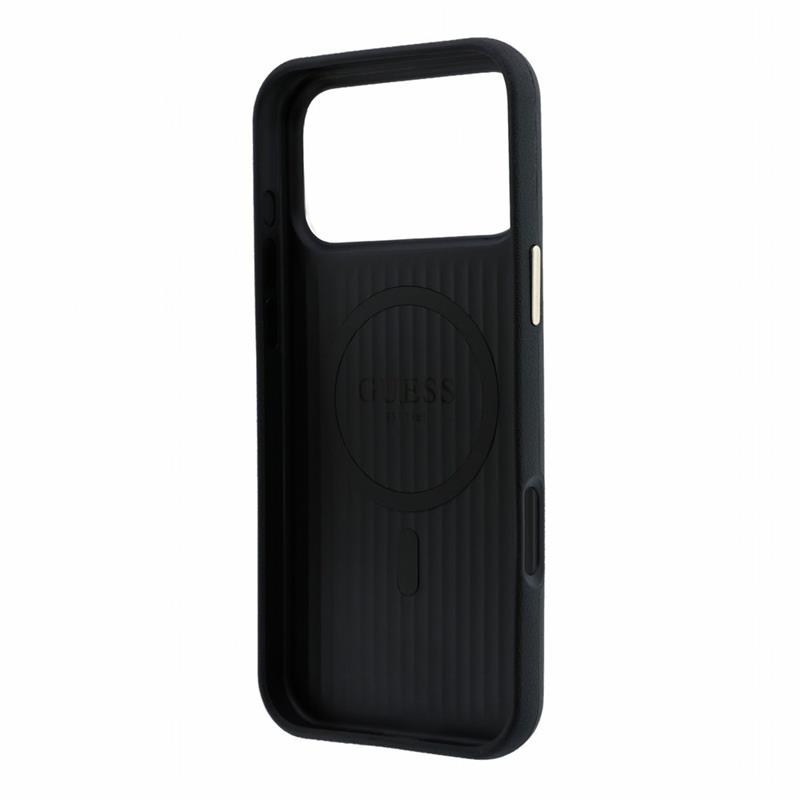 Guess PU Semi Wrap Perforated 4G Logo MagSafe kryt iPhone 18 Pro čierny 