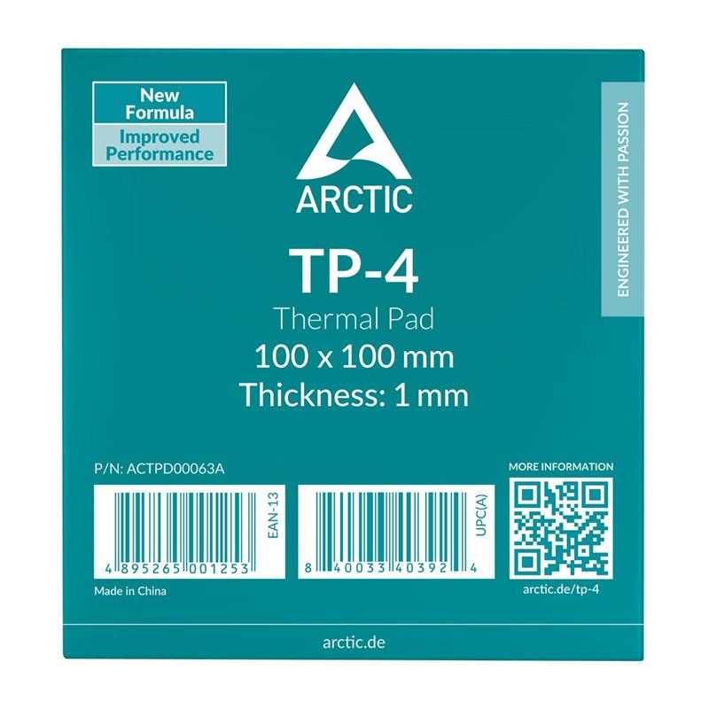 Arctic TP-4 Premium Performance Thermal Pad, 100x100mm, t:1mm 