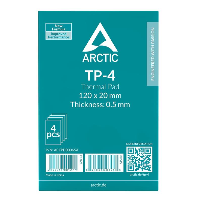 Arctic TP-4 Premium Performance Thermal Pad, 120x20mm, t:0.5mm - 4 Pack 