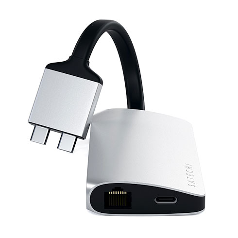 Satechi USB-C Dual Multimedia adapter - Silver Aluminium 