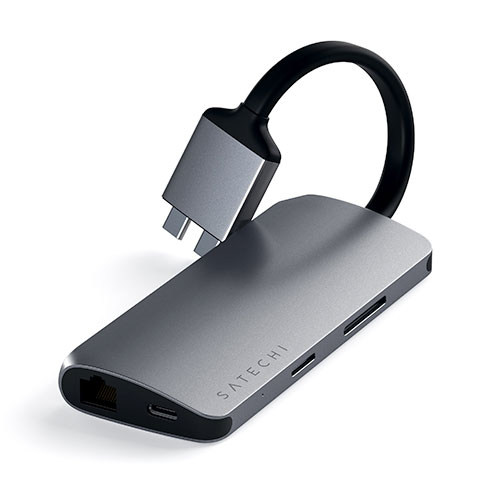 Satechi USB-C Dual Multimedia adapter - Space Gray Aluminium
