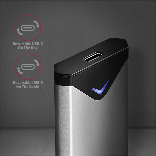 AXAGON EEM2-UG2, USB-C 10Gbps - M.2 NVMe SSD ARROW box, strieborný 