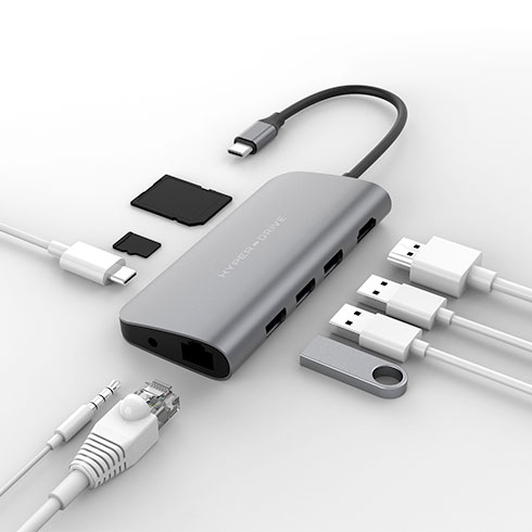 Hyper USB-C Hub HyperDrive Power 9-in-1 - Space Gray