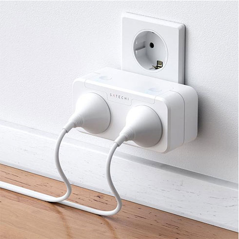 Satechi  Dual Smart Outlet works with Apple Home - White 