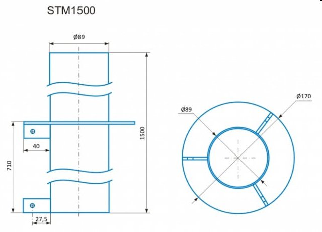 CSAT   STM1500, stojan - kovová trojnožka masivna, výška 150cm 