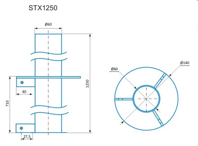 CSAT   STX1250, stojan - kovová trojnožka, výška 125cm 