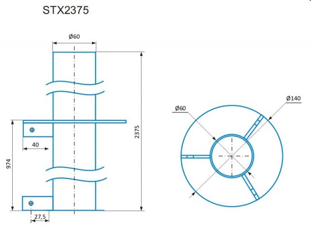 CSAT   STX2375, stojan - kovová trojnožka, výška 237,5cm