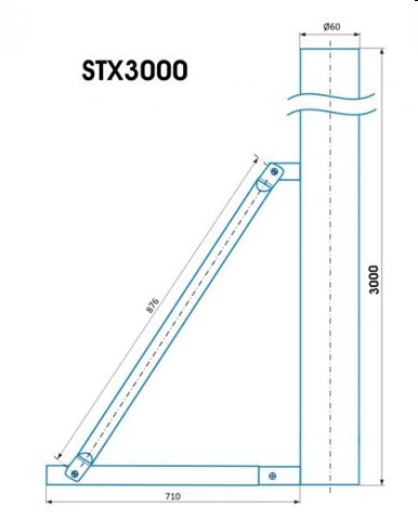 CSAT   STX3000, stojan - kovová trojnožka, výška 300cm