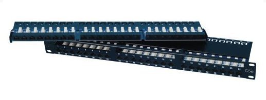 OXnet 19" patch panel 48port Cat5E, UTP, blok UNI 110, vyväz. lišta, 1U, čierny 