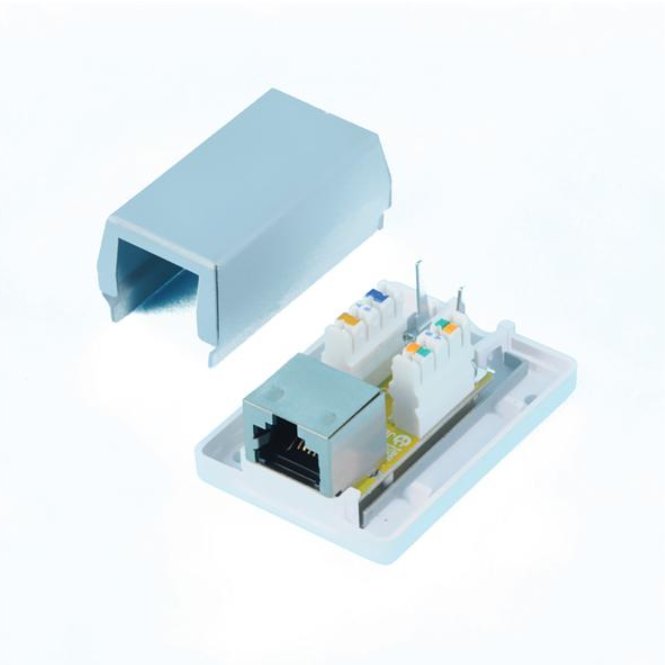 OXnet Zásuvka Basic STP 1 port, Cat5E na omietku, biela 