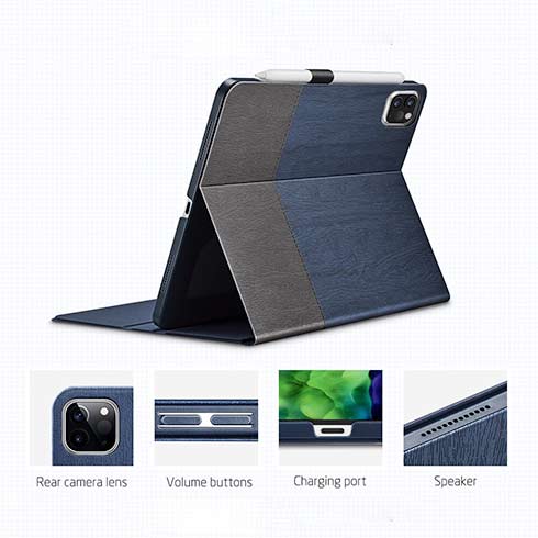 ESR puzdro Urban Premium Folio Pencil Case pre iPad Pro 11" 2020 - Blue/Gray 