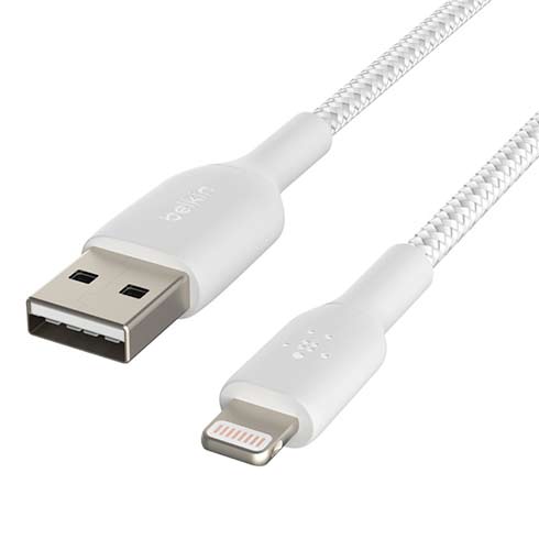 Belkin kábel Boost Charge Braided USB to Lightning 2m - White