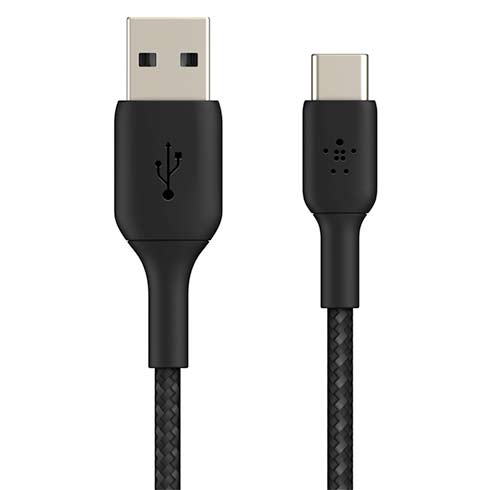 Belkin kábel Boost Charge Braided USB-A to USB-C 1m - Black 
