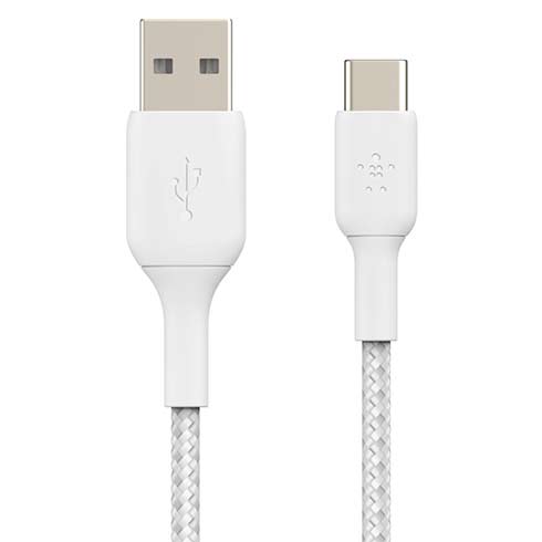 Belkin kábel Boost Charge Braided USB-A to USB-C 3m - White 