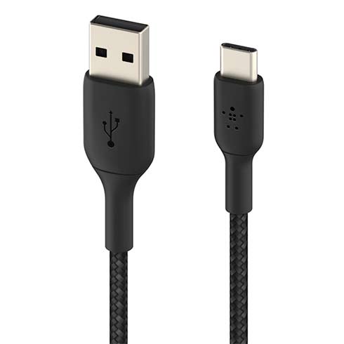 Belkin kábel Boost Charge Braided USB-A to USB-C 2m - Black 