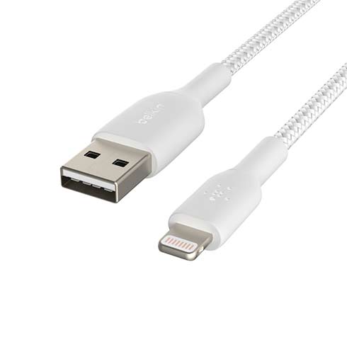 Belkin kábel Boost Charge Braided USB to Lightning 15cm - White 