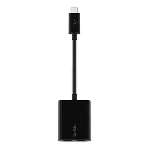 Belkin RockStar USB-C Audio + Charge Adapter - Black 