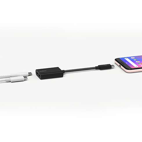 Belkin RockStar USB-C Audio + Charge Adapter - Black 