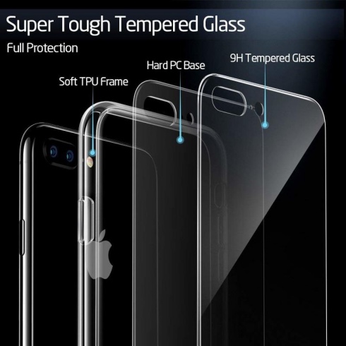 ESR kryt Mimic Tempered Glass Case pre iPhone 7 Plus/8 Plus - Clear