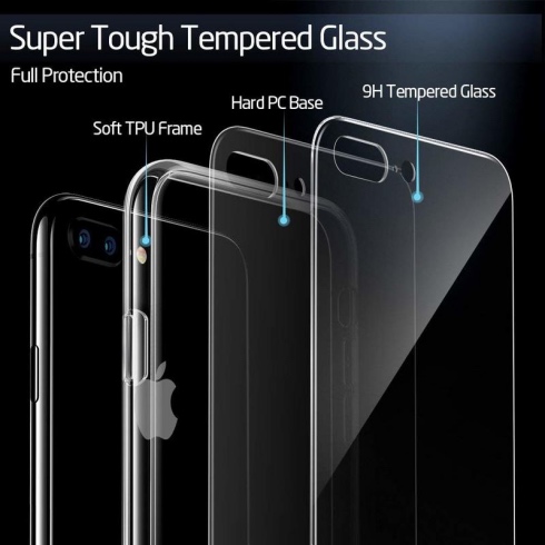 ESR kryt Mimic Tempered Glass Case pre iPhone 7 Plus/8 Plus - Clear 