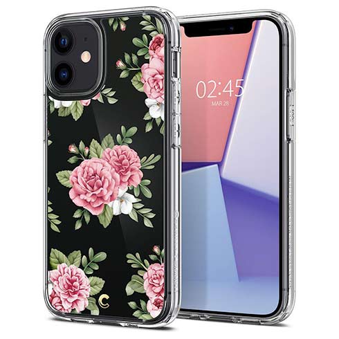 Spigen kryt Cecile pre iPhone 12 mini - Pink Floral 