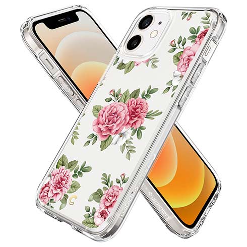 Spigen kryt Cecile pre iPhone 12 mini - Pink Floral 