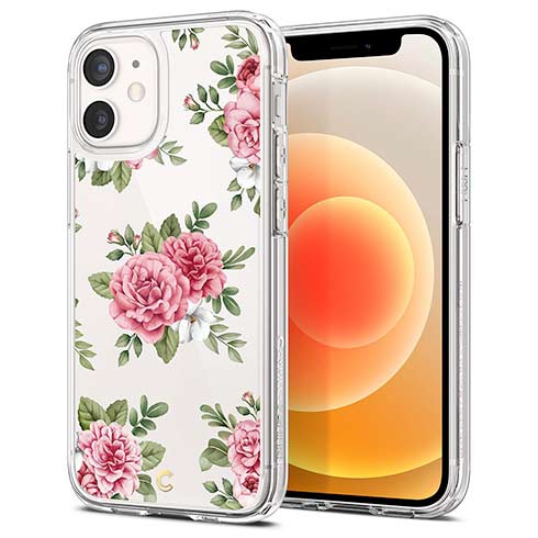 Spigen kryt Cecile pre iPhone 12 mini - Pink Floral 