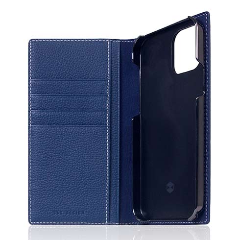 SLG Design puzdro D8 Full Grain Leather pre iPhone 12 mini - Navy Blue 