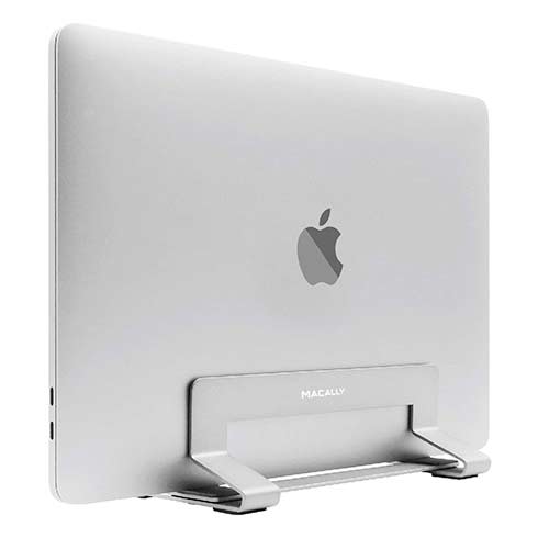 Macally stojan Vertical laptop stand - Silver Aluminium 