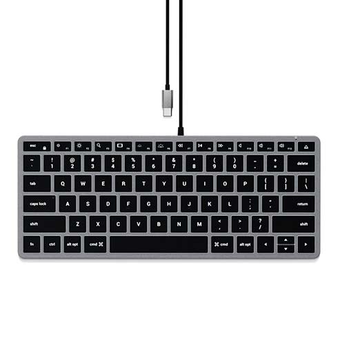 Satechi klávesnica Slim W1 Wired Backlit Keyboard - Space Gray 