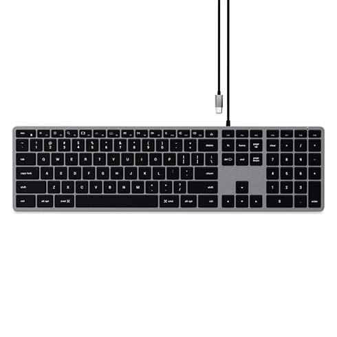 Satechi klávesnica Slim W3 Wired Backlit Keyboard - Space Gray
