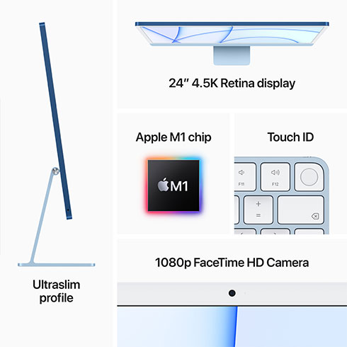 iMac 24" 4.5K Apple M1 8C CPU 8C GPU 8GB 512GB Modrý SK 