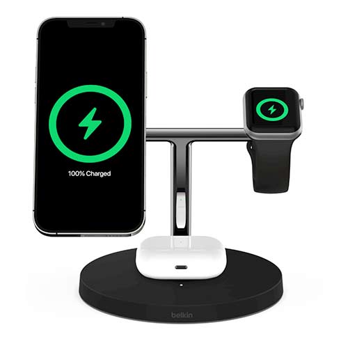 Belkin Boost Charge Pro 3-in-1 Wireless Charger with Magsafe 15W - Black 