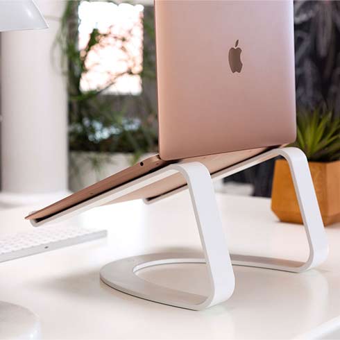 TwelveSouth stojan Curve SE pre MacBook - White Aluminium 