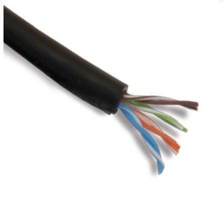 LEXI kábel FTP, Cat5E, drôt, OUTDOOR doublejacket PVC+PE, Fca, box 305m - čierna 