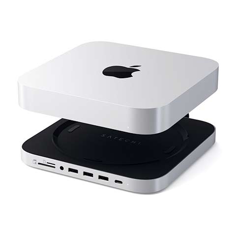 Satechi USB-C Aluminium Stand & Hub pre Mac Mini with SSD enclosure - Silver 