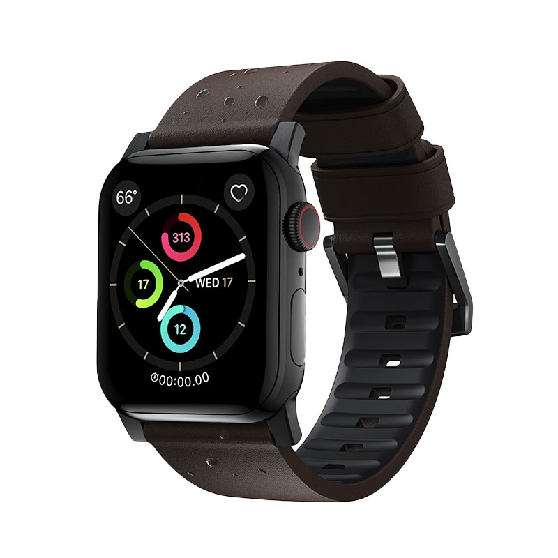 Nomad kožený remienok pre Apple Watch 44-49mm - Active Pro Brown Black Hardware 