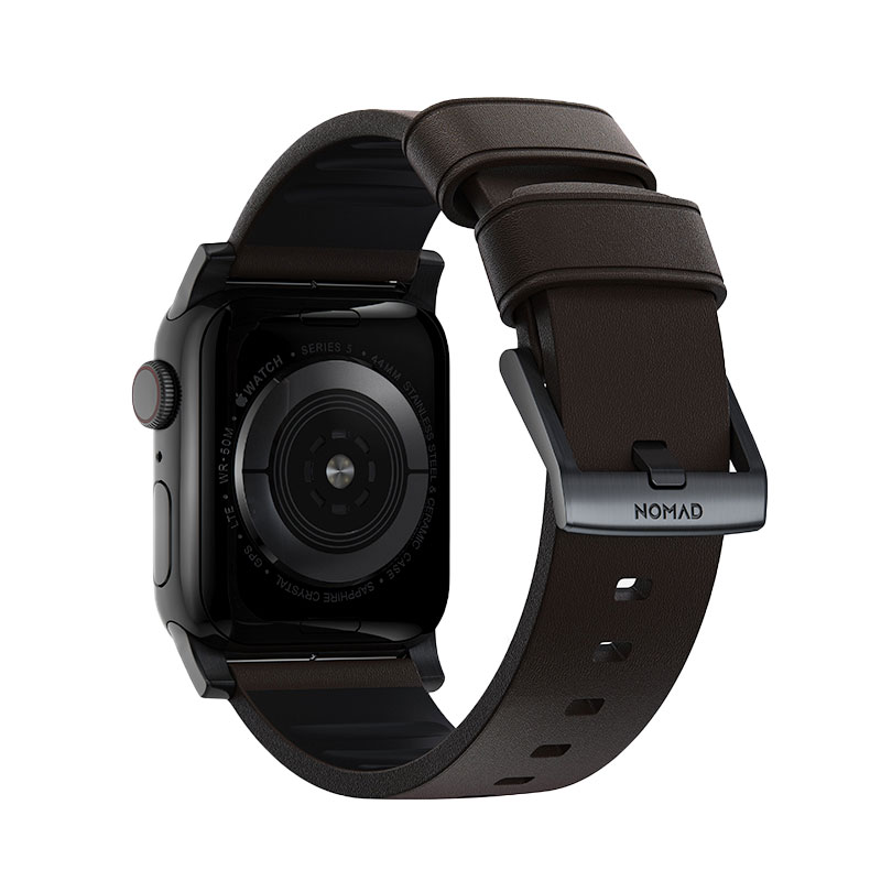 Nomad kožený remienok pre Apple Watch 44-49mm - Active Pro Brown Black Hardware 