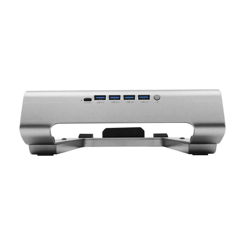 Macally stojan Laptop Riser with 4-Port USB 3.0 and RGB Lighting  - Silver Aluminium 