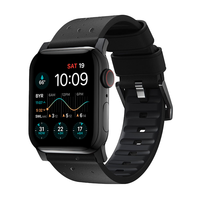 Nomad kožený remienok pre Apple Watch 44-49mm - Active Pro Black Black Hardware 