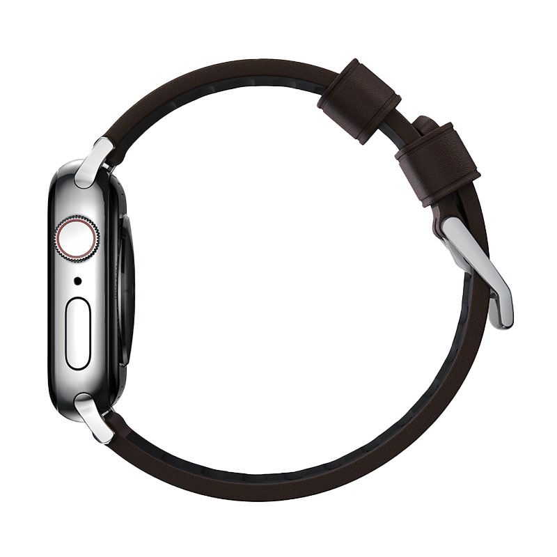 Nomad kožený remienok pre Apple Watch 44-49mm - Active Pro Brown/Silver Hardware 